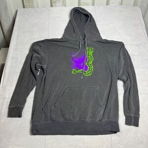 Rebel8 Mens Fleece Hoodie Gray Graphic Logo Kangaroo Pocket Long Sleeve Size XL